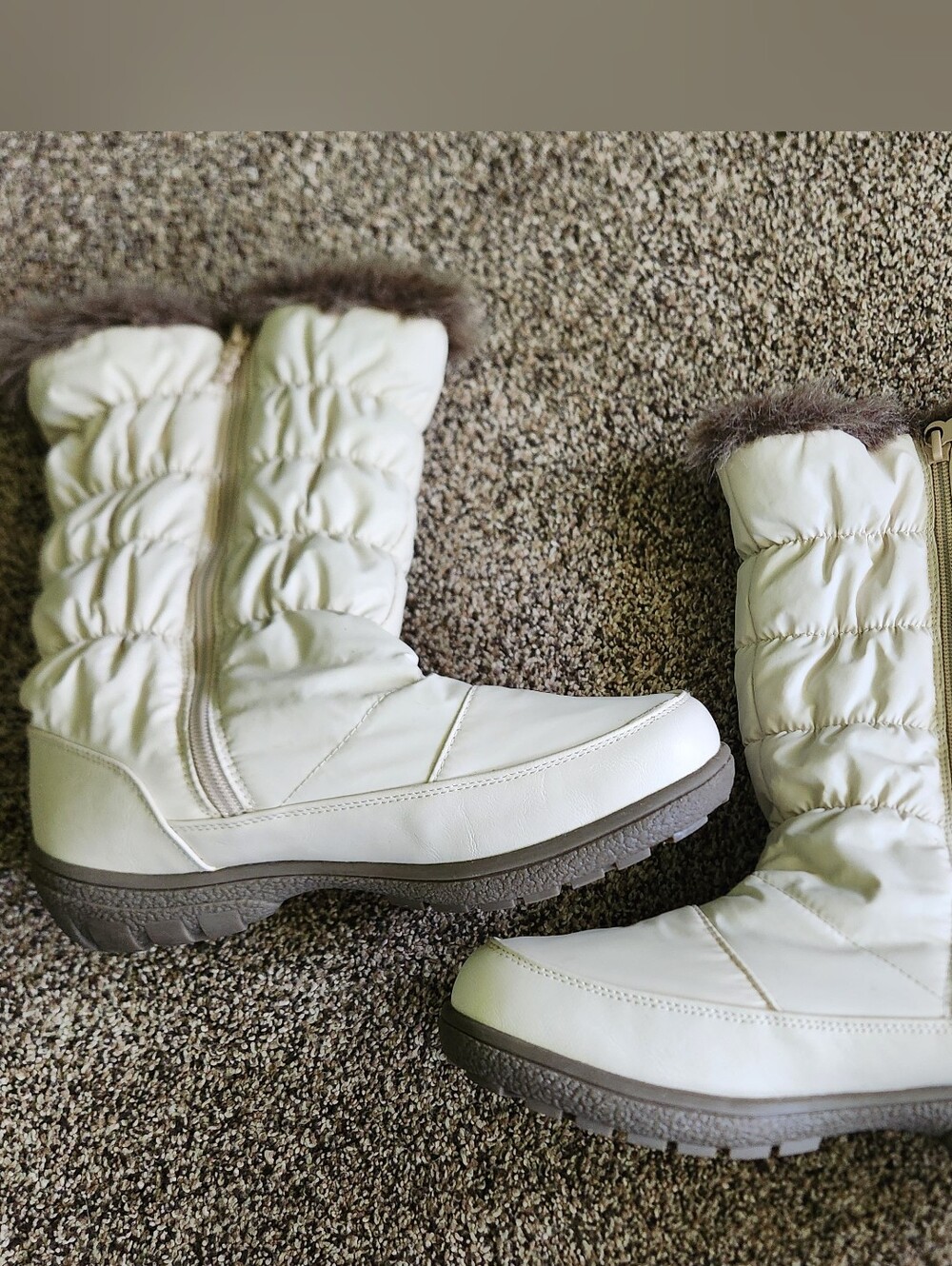 Totes Tracey III Women's Snow Boots Size 8M Double Buckle Zip Faux Fur Lining - Picture 2 of 8